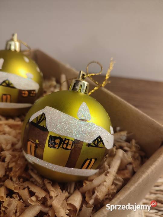 Bombki choinkowe złote ozdoba świąteczna domek śląskie Częstochowa
