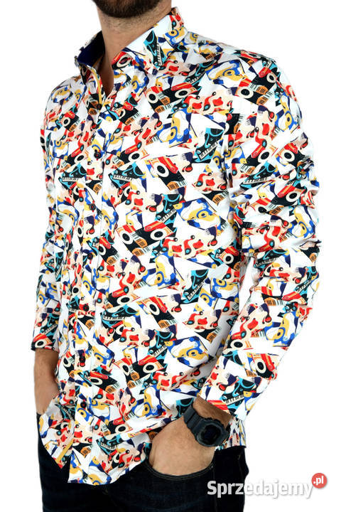 DANIEL BESSI Koszula Męska Fb037 Kolorowa wielkopolskie Ostrów Wielkopolski
