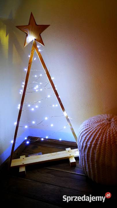 Świąteczna choinka drewniana choinka trókąt mała Radków