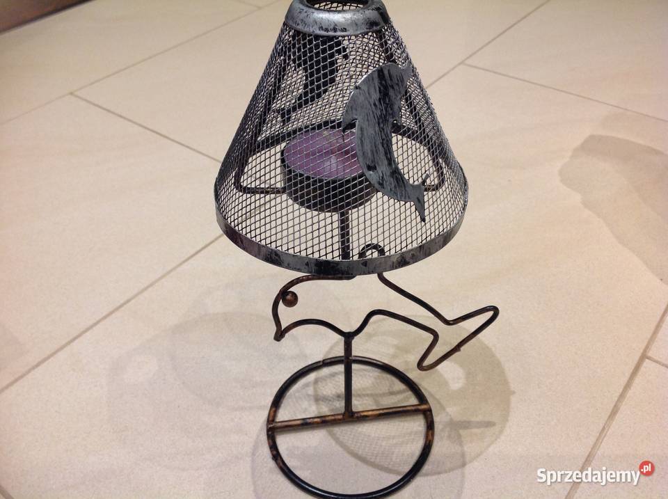 Lampa Metalowa Ażurowa na Wkłady Delfin Vintage Nowa Sól