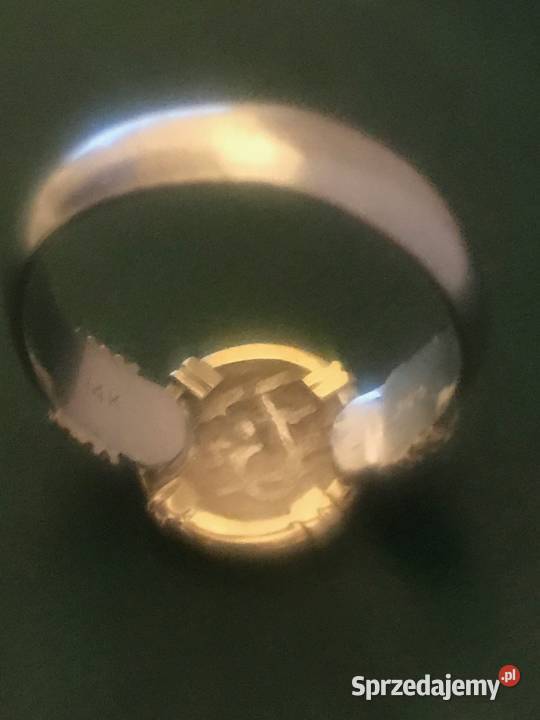 Piękny komplet złotosrebro pierścionek i złote