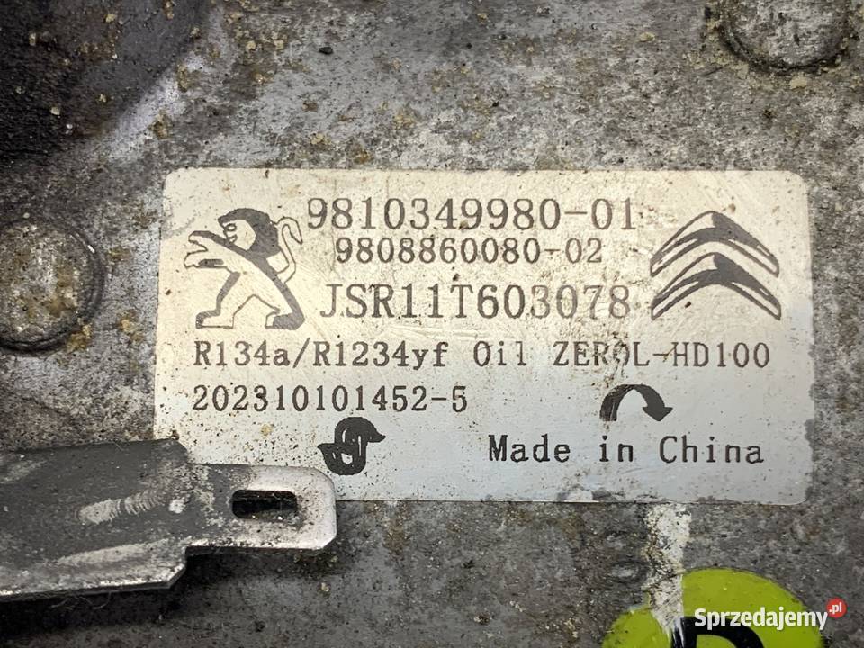 SPRĘŻARKA KLIMATYZACJI OPEL COMBO D 9810349980 sprzedam