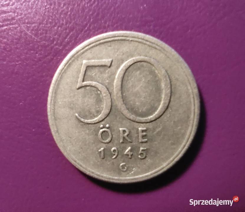 Moneta 50 ORE 1945 G SZWECJA Srebro ŁadnaRzadka Antyki, Sztuka, Kolekcje mazowieckie Pruszków