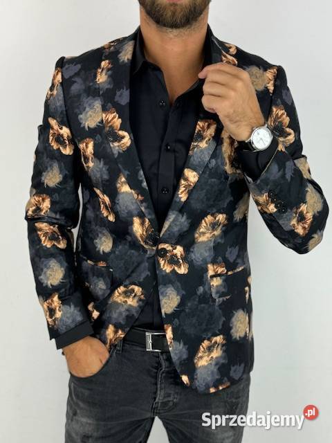 GIOVANNI PERA Marynarka męska D627 czarna w Ostrów Wielkopolski