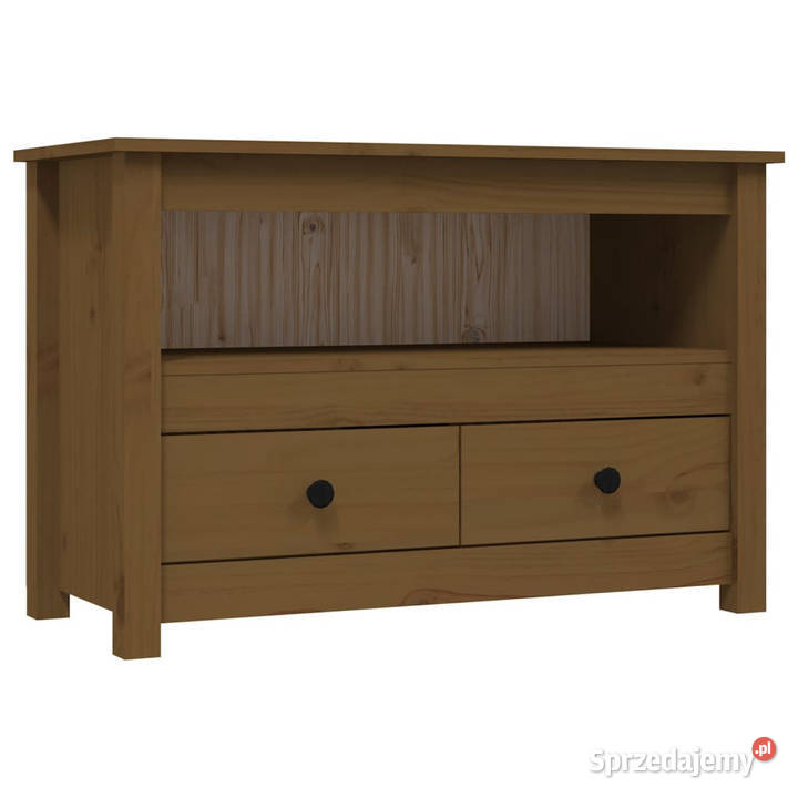 Szafka pod TV miodowy brąz 79x35x52 lite drewno RTV Warszawa