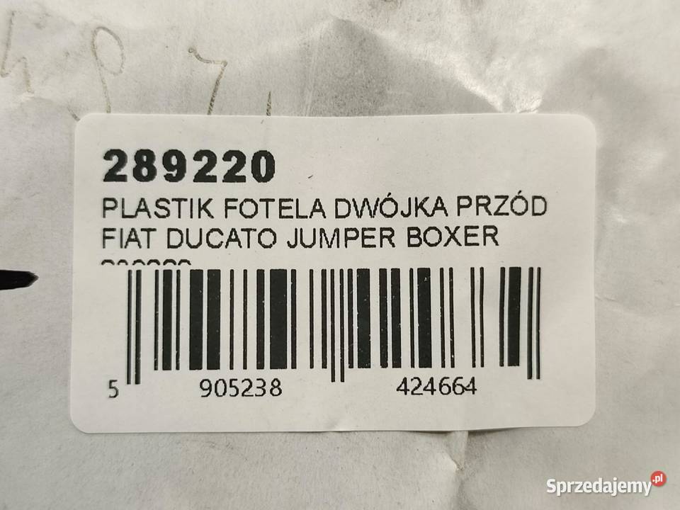 PLASTIK FOTELA DWÓJKA PRZÓD CITROEN JUMPER 2006 sprzedam