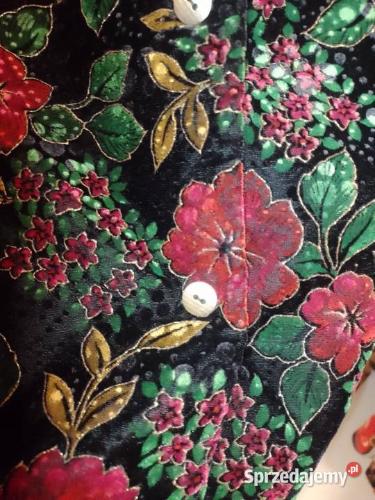 505XL Aksamitna bogato zdobiona kamizelka z bez rękawa Moda i Styl Kraków