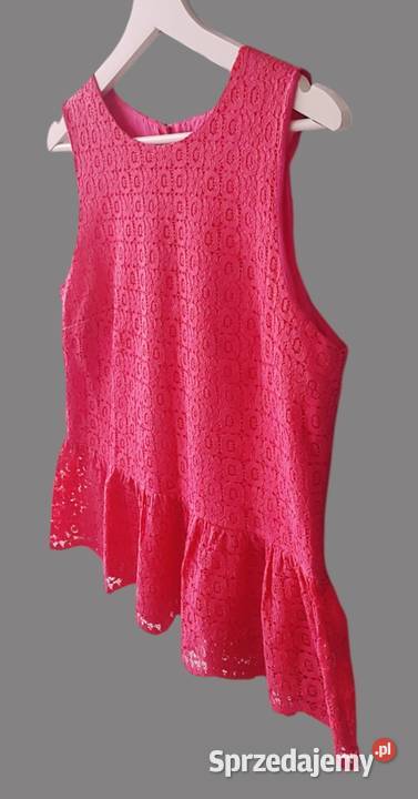 Damska elegancka bluzka koronkowa różowa bez Chrzanów