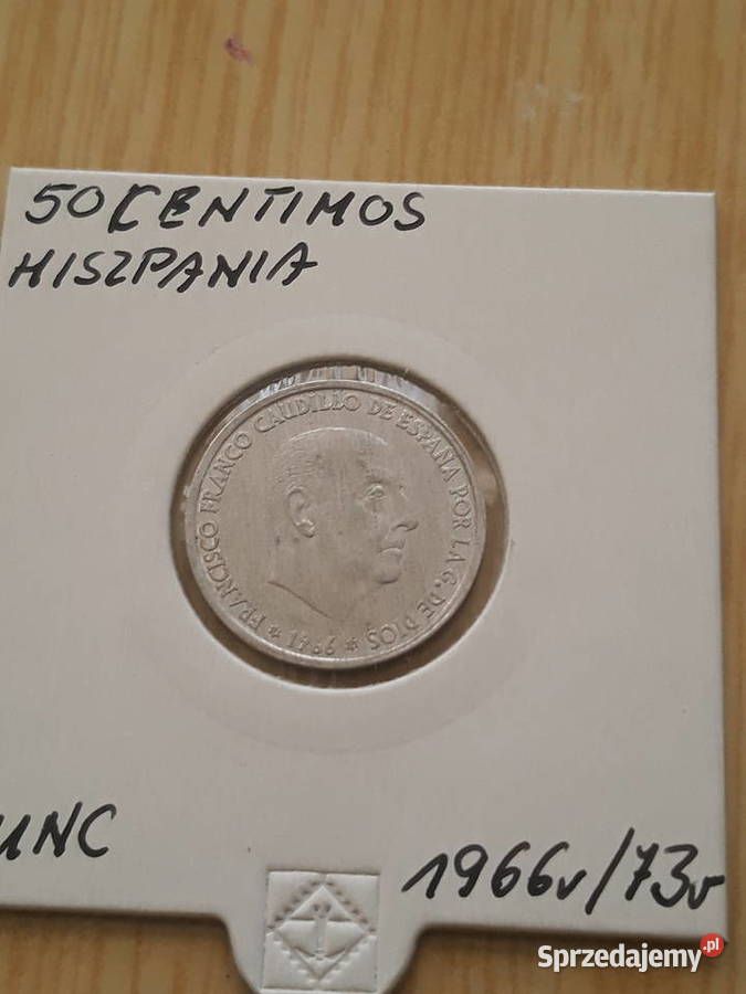 50 Centimos Hiszpania 1973 r UNC