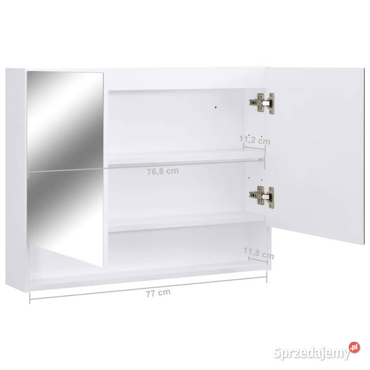 Szafka łazienkowa z lustrem i LED biała 80x15x60 Warszawa
