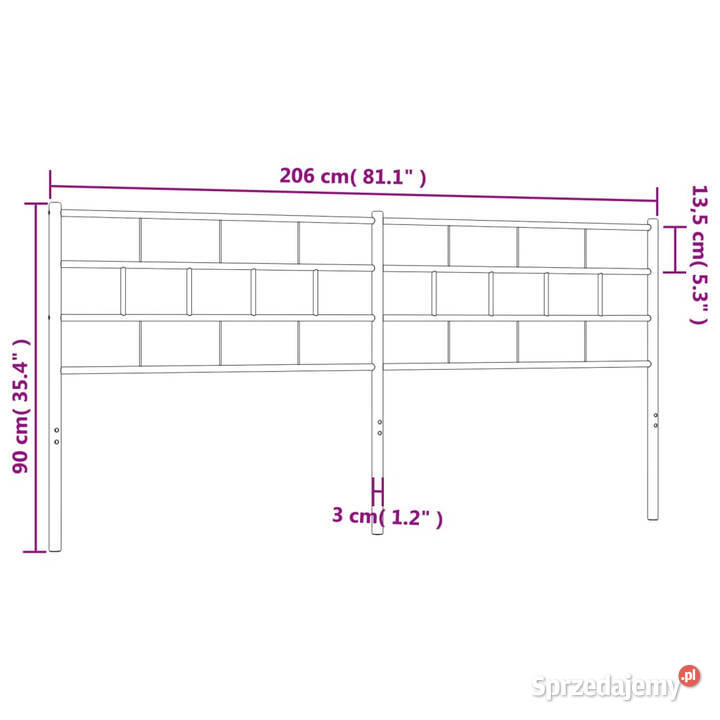 Metalowe wezgłowie białe 200 WM355746 Warszawa