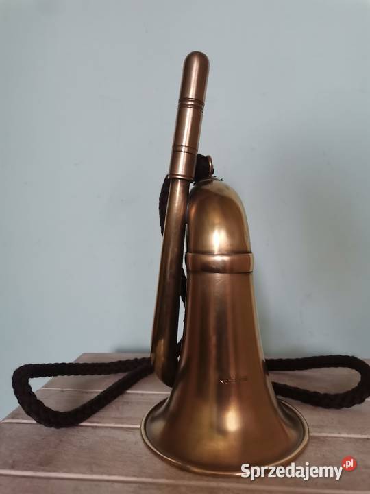 Stara mosiężna trąbka sygnalowa w stylu Art Deco blaszane Kraków