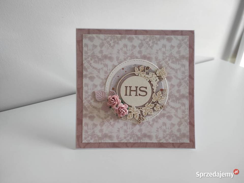 Kartka ręcznie robiona Komunia Święta handmade 4 łódzkie Łódź