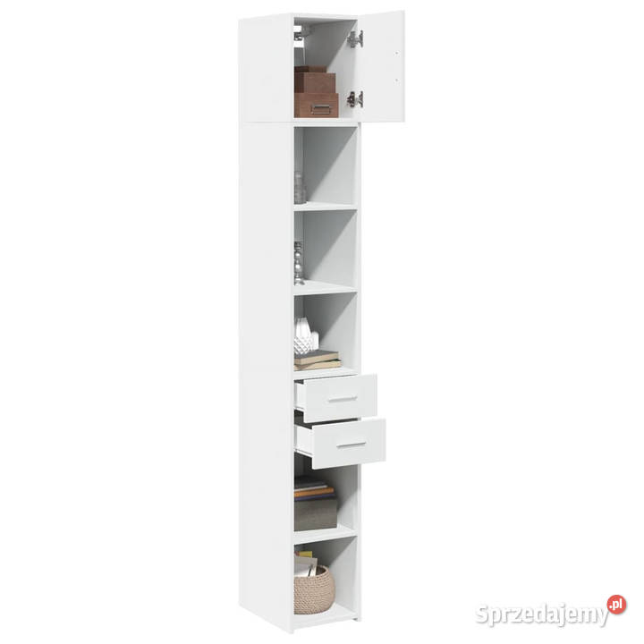 Wąska szafka biała 30x425x225 materiał Warszawa