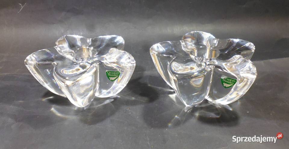 Świeczniki Kryształowe Orrefors Szwecja 2 Warszawa