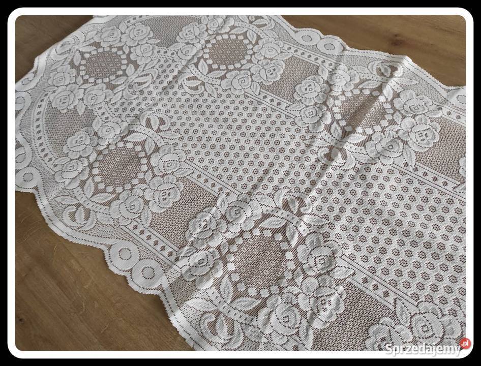 Obrus obrusik serweta koronkowa kwiaty 115 x 53 mazowieckie
