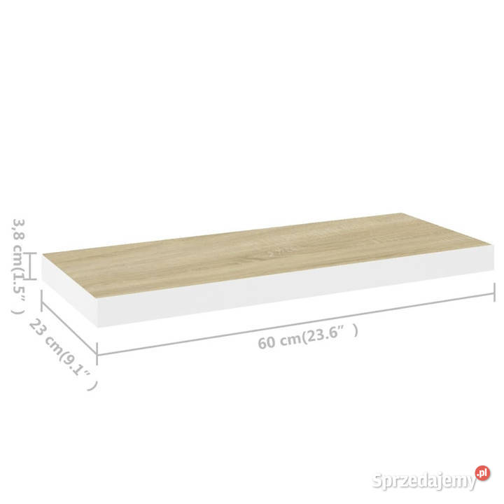 Półki ścienne 2 dębowobiałe 60x235x38 MDF Warszawa sprzedam