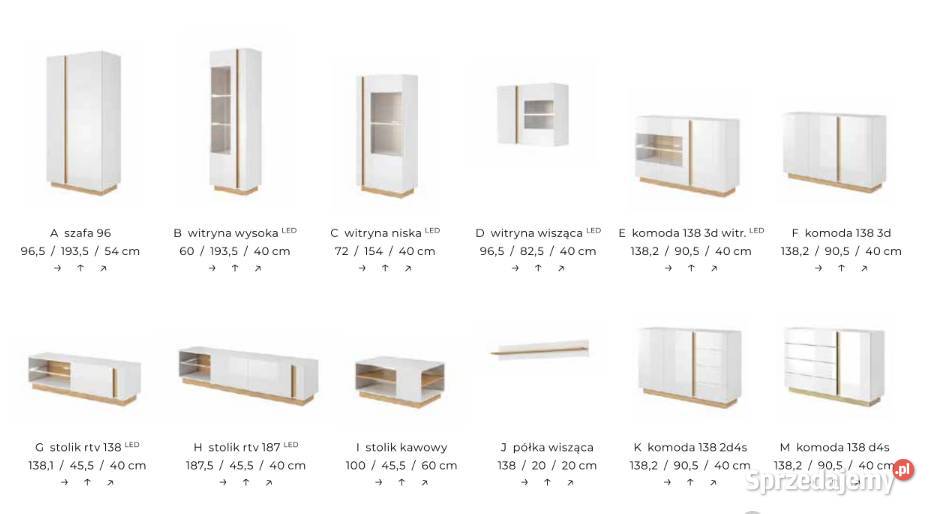 SYPIALNIA ARCO Łóżkokomoda witryna szafa rtv Warszawa sprzedam