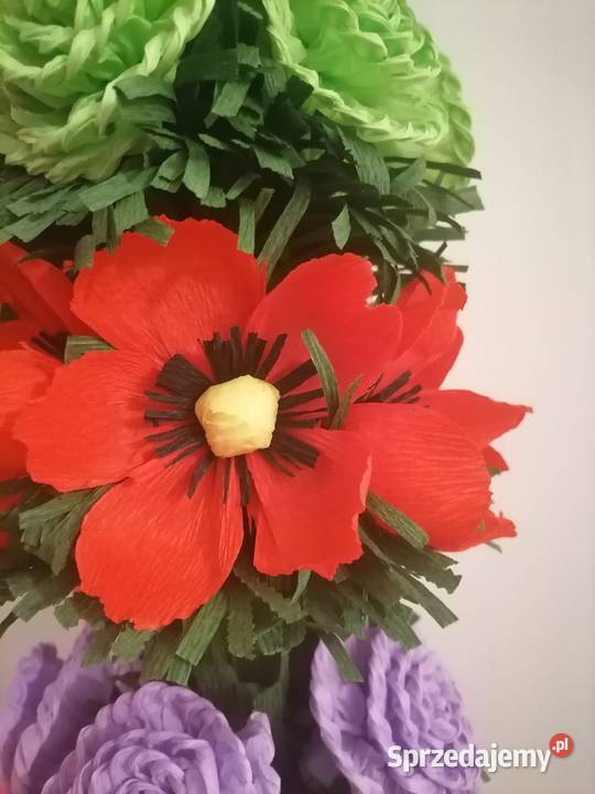Kwiaty z krepiny Goworowo sprzedam