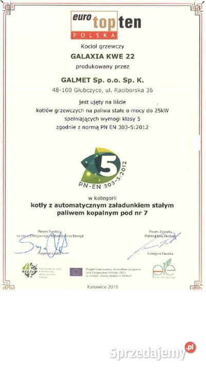 Kocioł z podajnikiem na ekogroszek 5 klasa 18kW Sztabin sprzedam