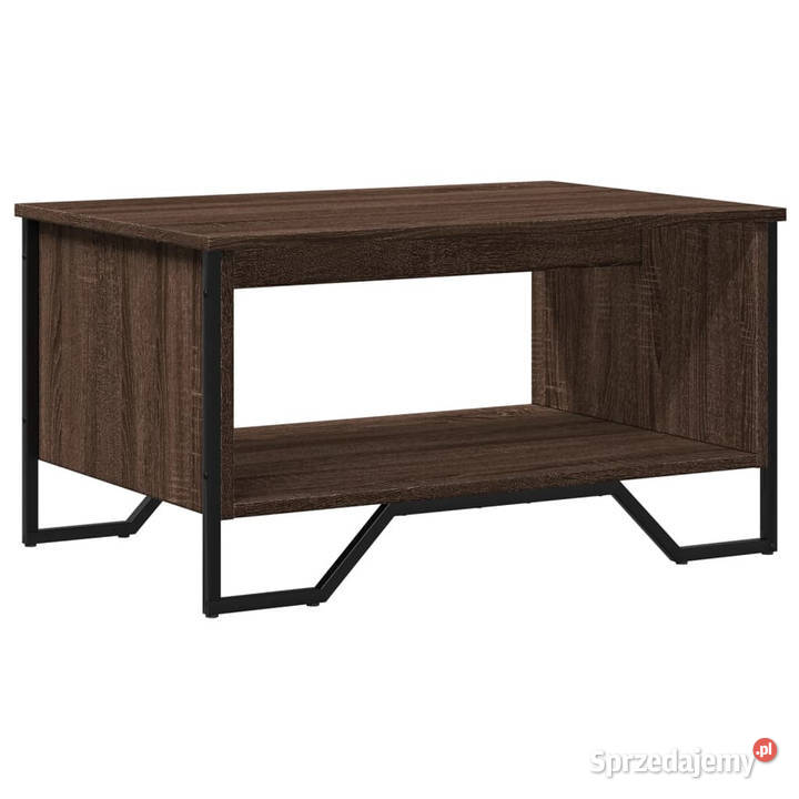 Stolik kawowy brązowy dąb 75x51x40 materiał Warszawa