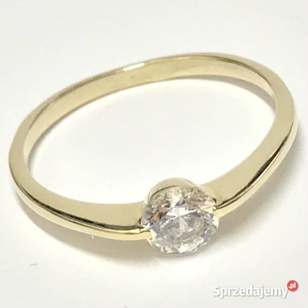 Złoty PIERŚCIONEK zaręczynowy 585 14K KAMIEŃ r15 Warszawa sprzedam