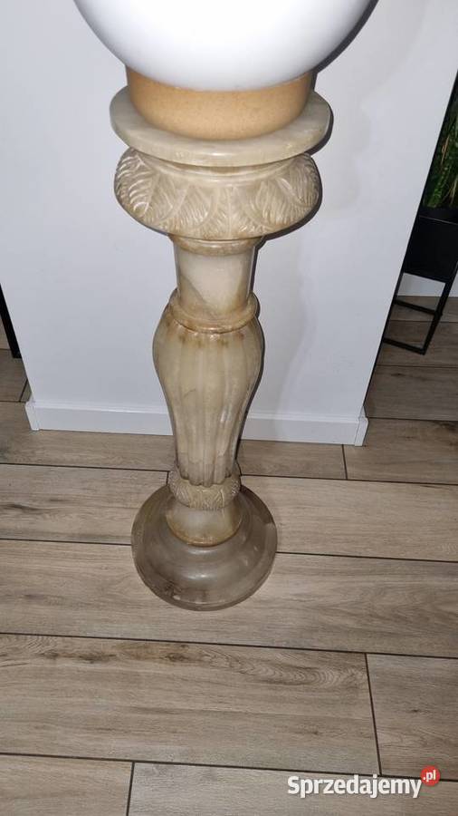 Kolumna Lampa Z Alabastru Porcelana i szkło
