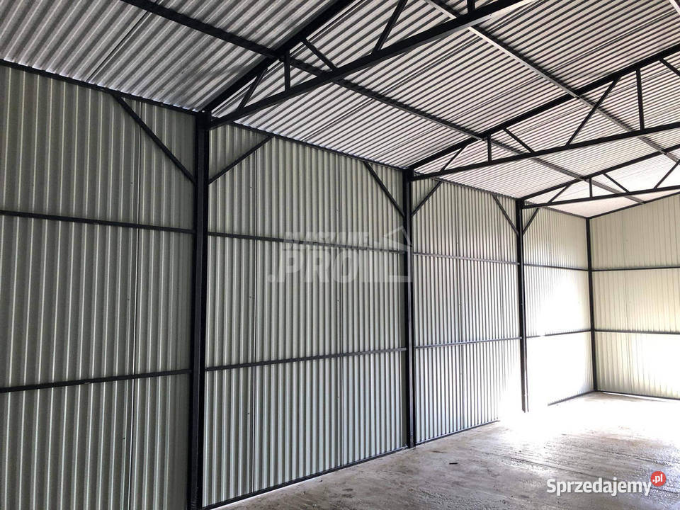 Hala Garaz blaszany 6x7 Brama dwuskrzydłowa 42m2