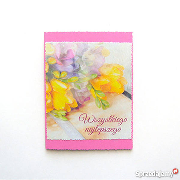 frezja kartka różowa kartka z frezjami kartka