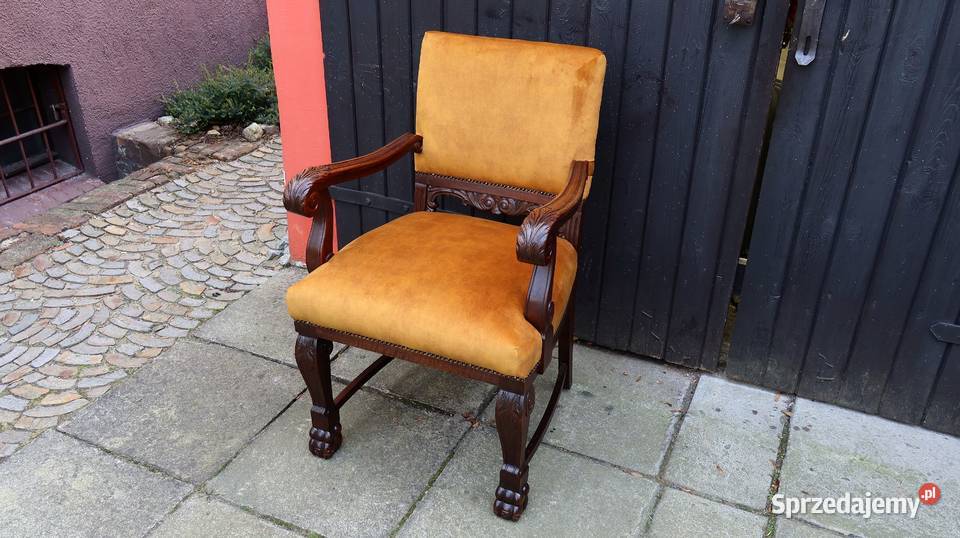 Unikatowy Neorenesansowy Fotel Tron Do Biurka dolnośląskie