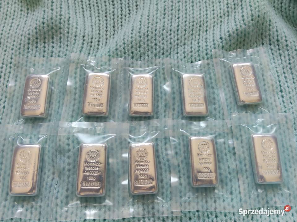 Sztabka srebra sztabki 9999 Mennica Metale mazowieckie Warszawa