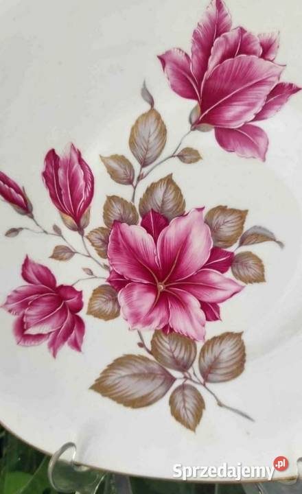 Porcelana zdobiona motywem róż Porcelana i szkło Pabianice