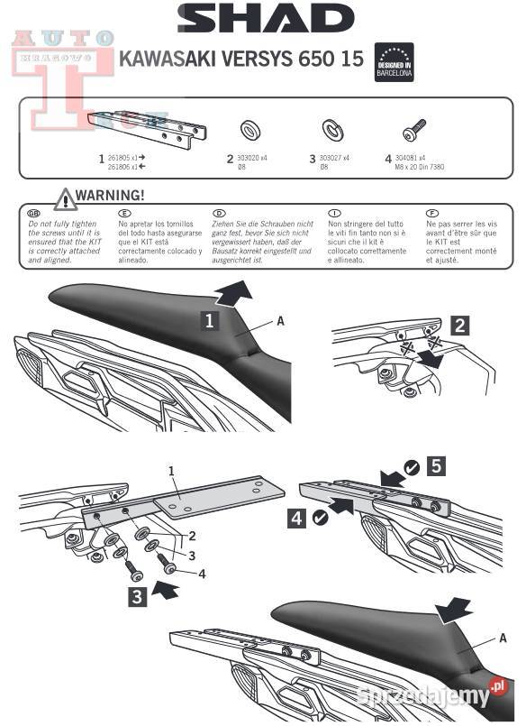 KAWASAKI VERSYS 650 2015 STELAŻ KUFER 45L