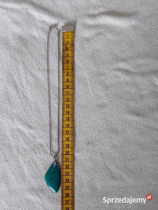 NASZYJNIK z turkusową zawieszką i łańcuszkiem sprzedam