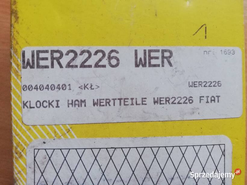 Fiat punto panda klocki hamulcowe osobowe Dąbie