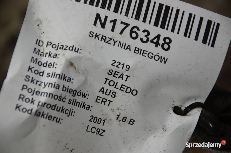 SKRZYNIA BIEGÓW SEAT TOLEDO ERT VW kujawsko-pomorskie Lipno