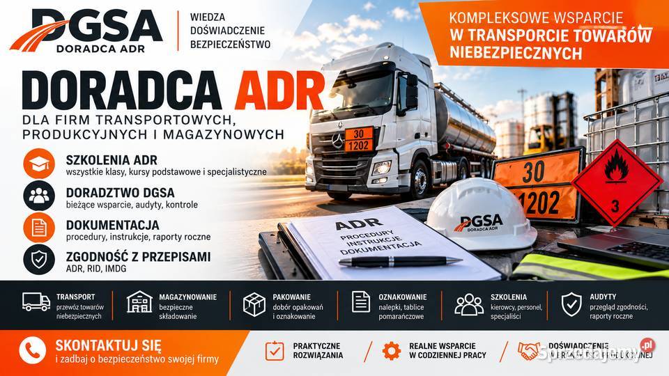 ADR DGSA RID IMDG doradca Kraków Małopolska