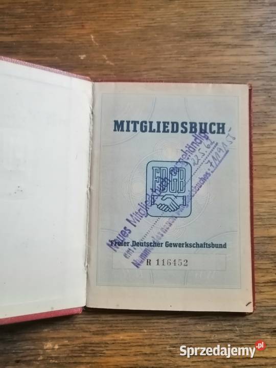 kolekcjonerska Legitymacja znaczki FDGB 1 dolnośląskie Legnica