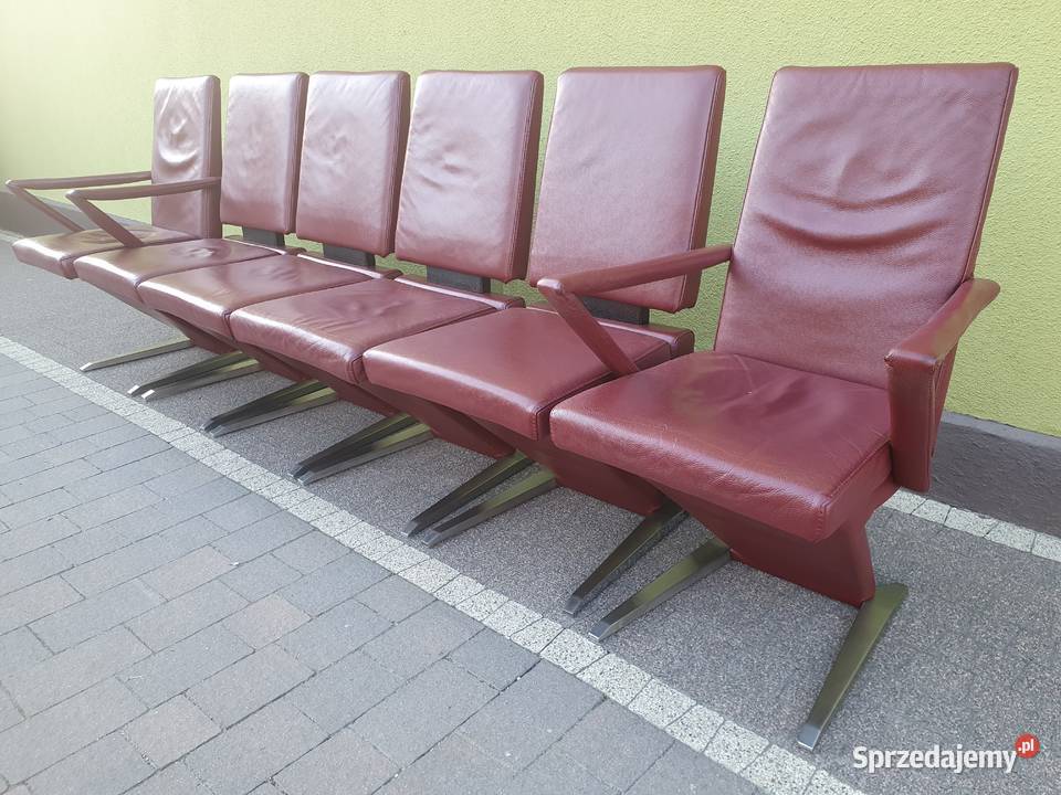 Krzesła skórzane komplet 6 Krzesło Loft Vintage Szymanowice sprzedam