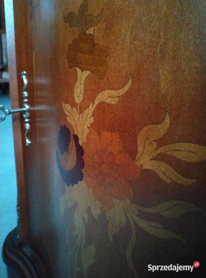 Włoska komoda intarsjowana marmurowy blat Białystok