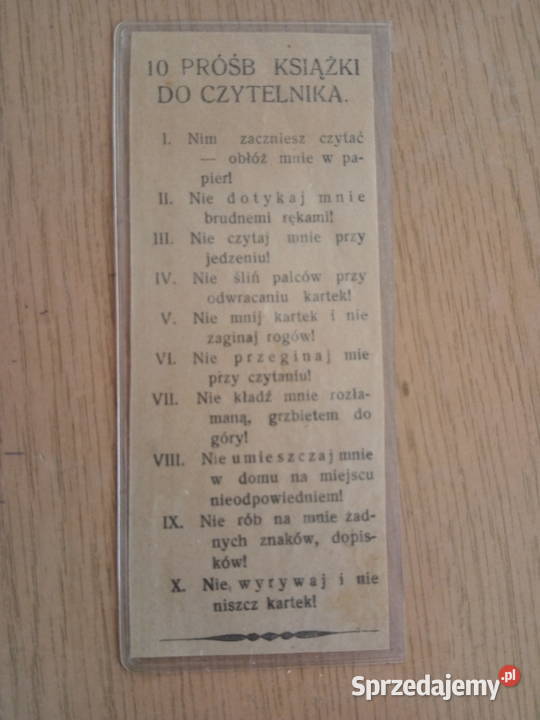 10 próśb książki do czytelnika zakładka z lat Dąbrowa Górnicza