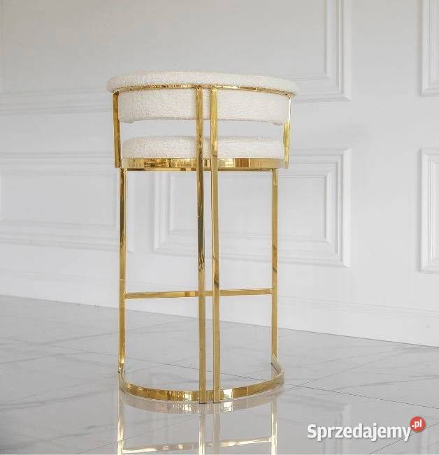 Hoker glamour złoty boucle nowoczesny do jadalni 60cm mazowieckie Warszawa