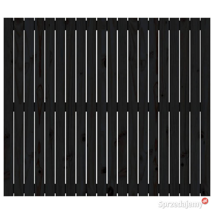 Wezgłowie łóżka czarne 1275x3x110 lite drewno