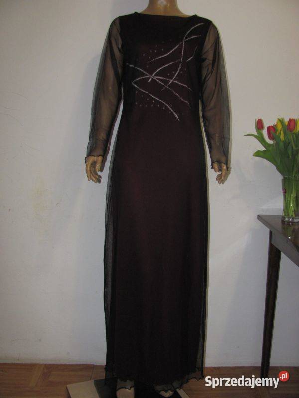 sukienka z siateczką czarną bordowa B YOUNG r M Odzież damska