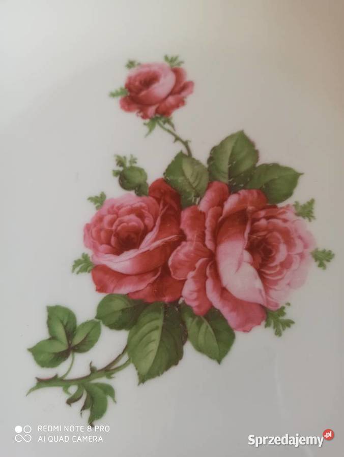 Patera z bordowymi różamiSygnatura Thomas190822