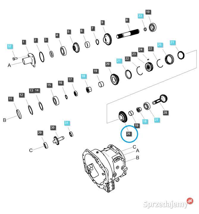 Zębatka biegu DRVNTRG281 LS Tractor 40009061 Tajęcina