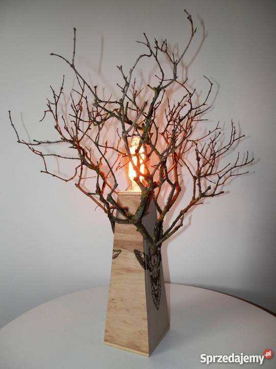 Lampa drewniana ręcznie wykonana JELEŃ Szczecinek