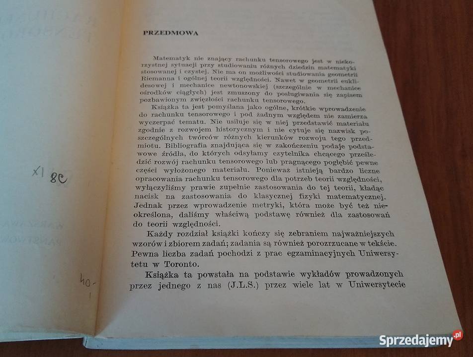 Rachunek tensorowy J L Synge i A Schild pomorskie Gdańsk