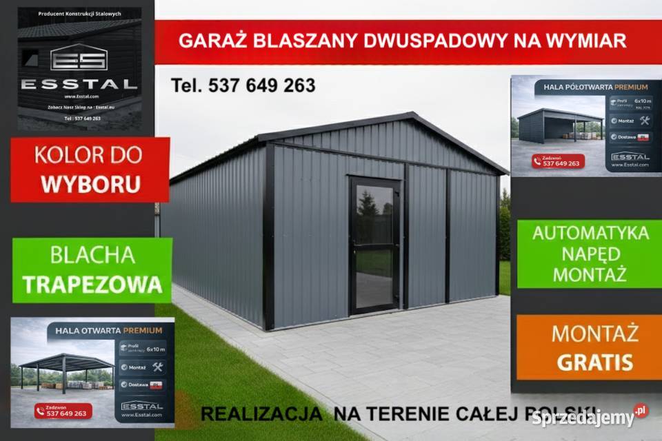 Garaż Blaszany RAL Garaże Blaszane Na Wymiar Nowy Sącz