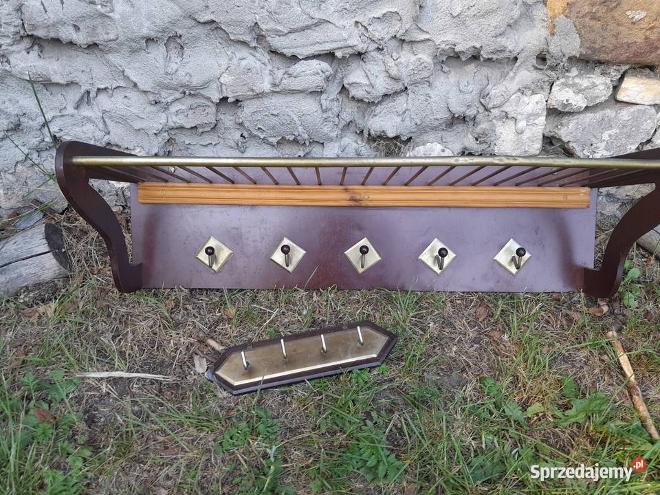 Stara półka i wieszak zabytek PRL retro vintage Dąbrowa Górnicza